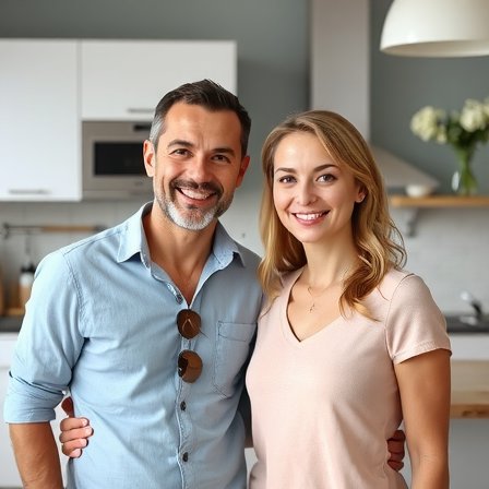 Client Anna M. in renovated kitchen