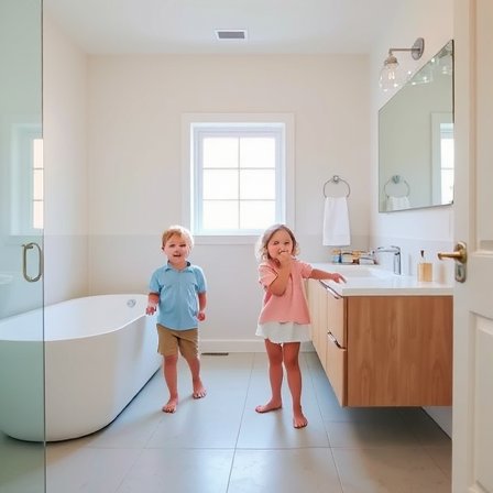 Client Lisa V. in open living space